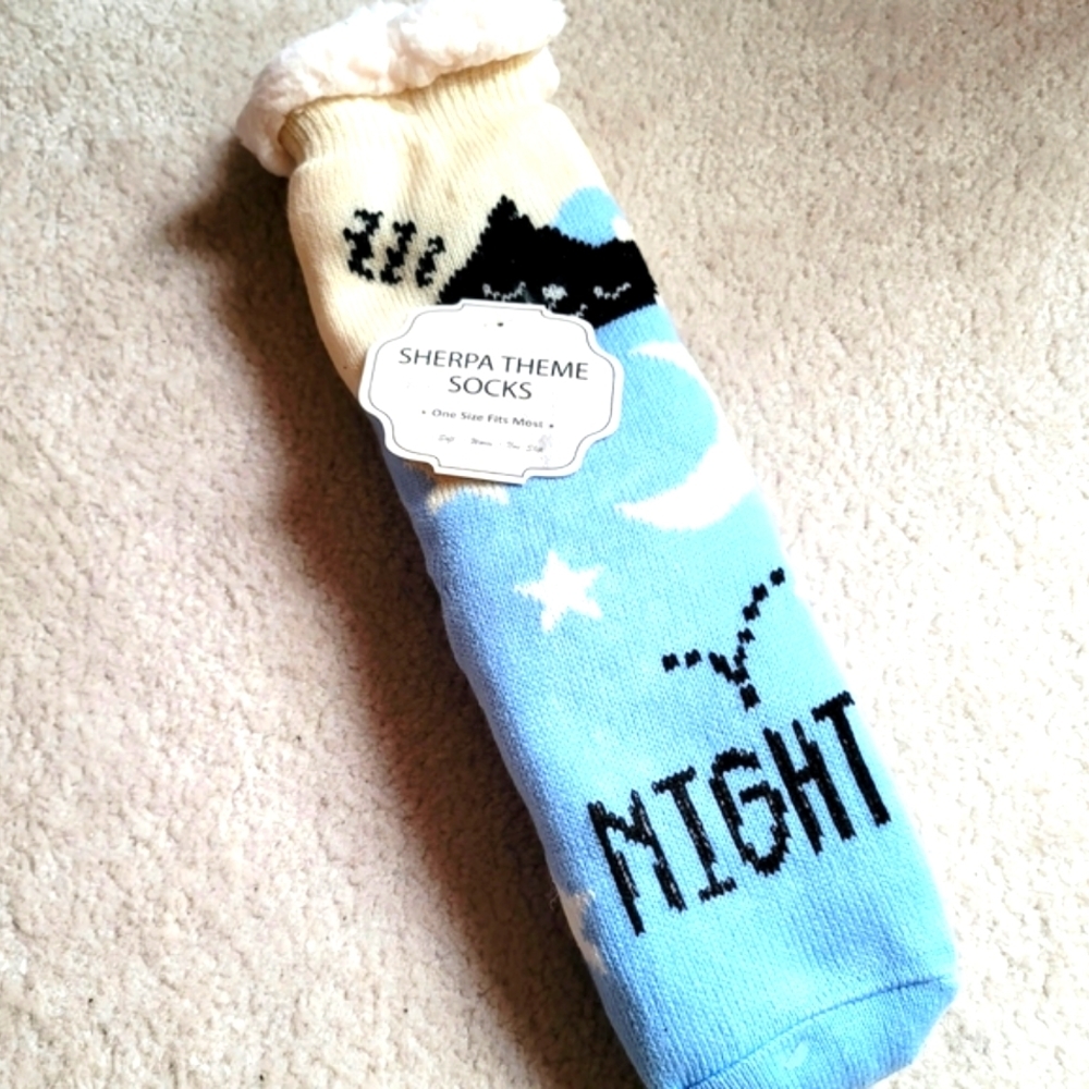 NEW Sherpa Theme Fleece-Lined Socks One Size